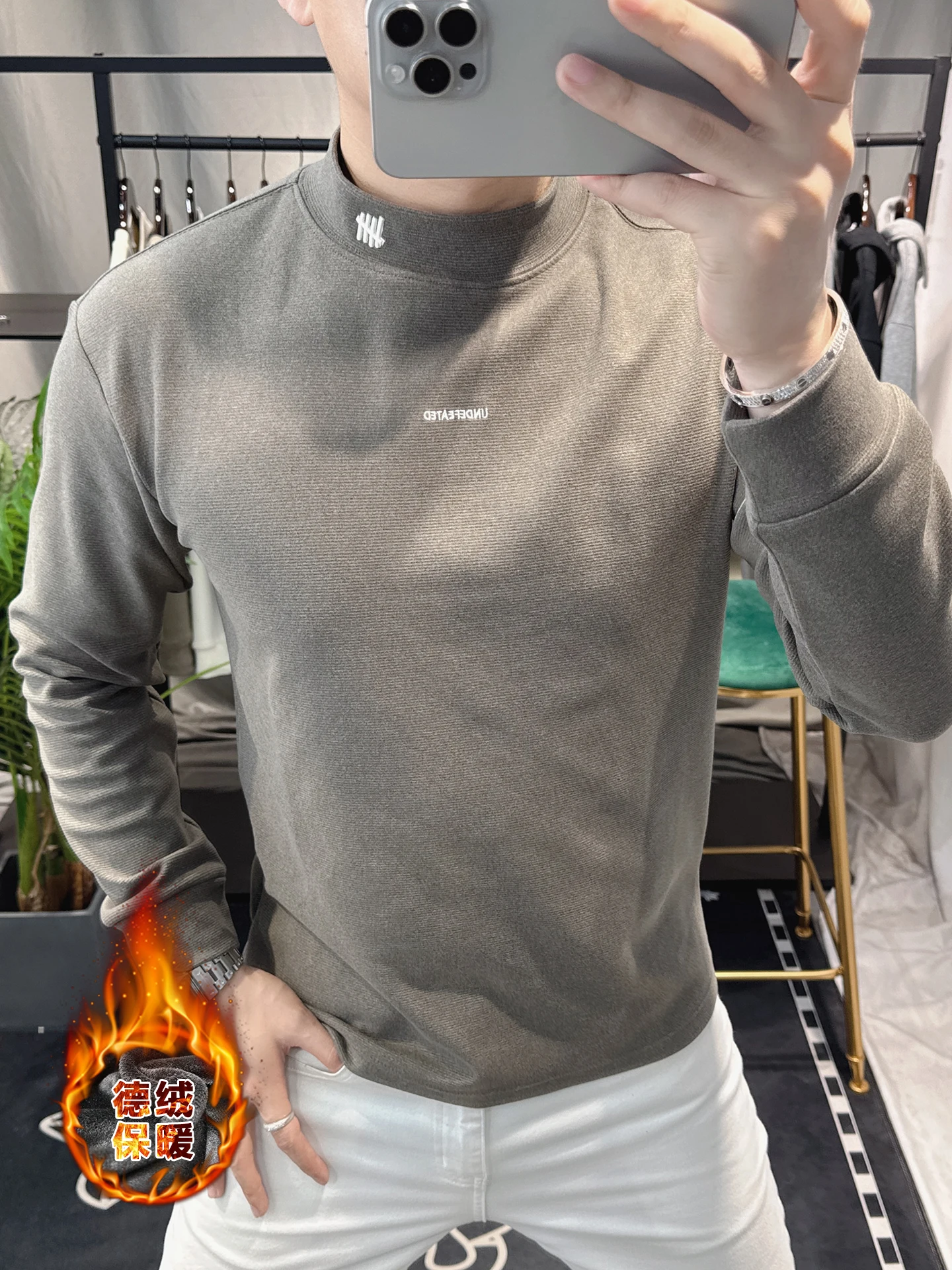 

Теплая мужская футболка с длинным рукавом на флисовой подкладке, с высоким воротником, термобелье, модная высококачественная внутренняя одежда, повседневный стиль