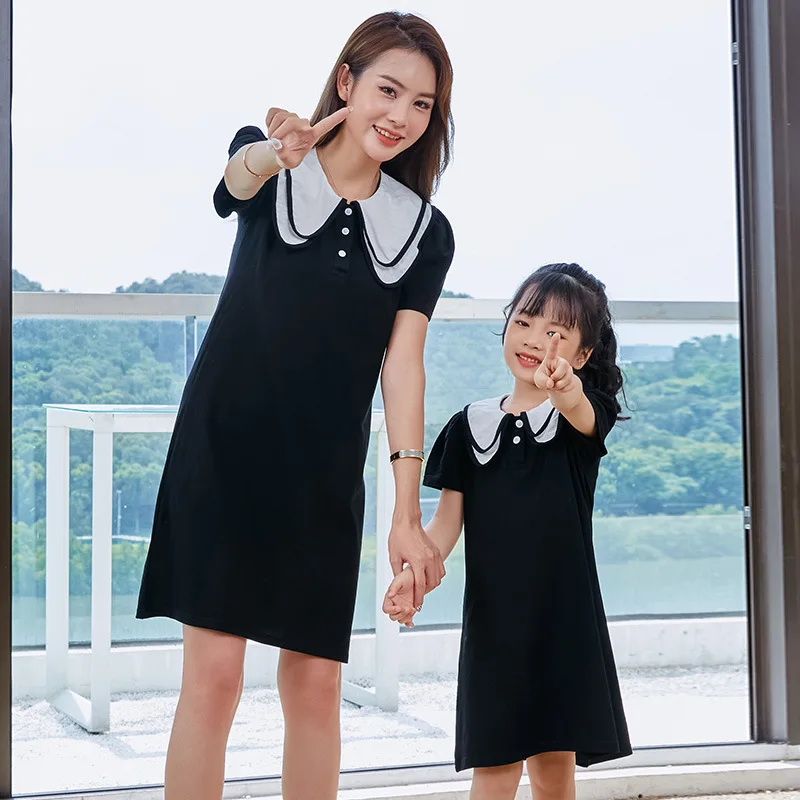 Mother Daughter Dress Short Sleeve  Matching Family Outfits  Mommy and Daughter Matching Clothes  Summer Vestido  Mommy and Me