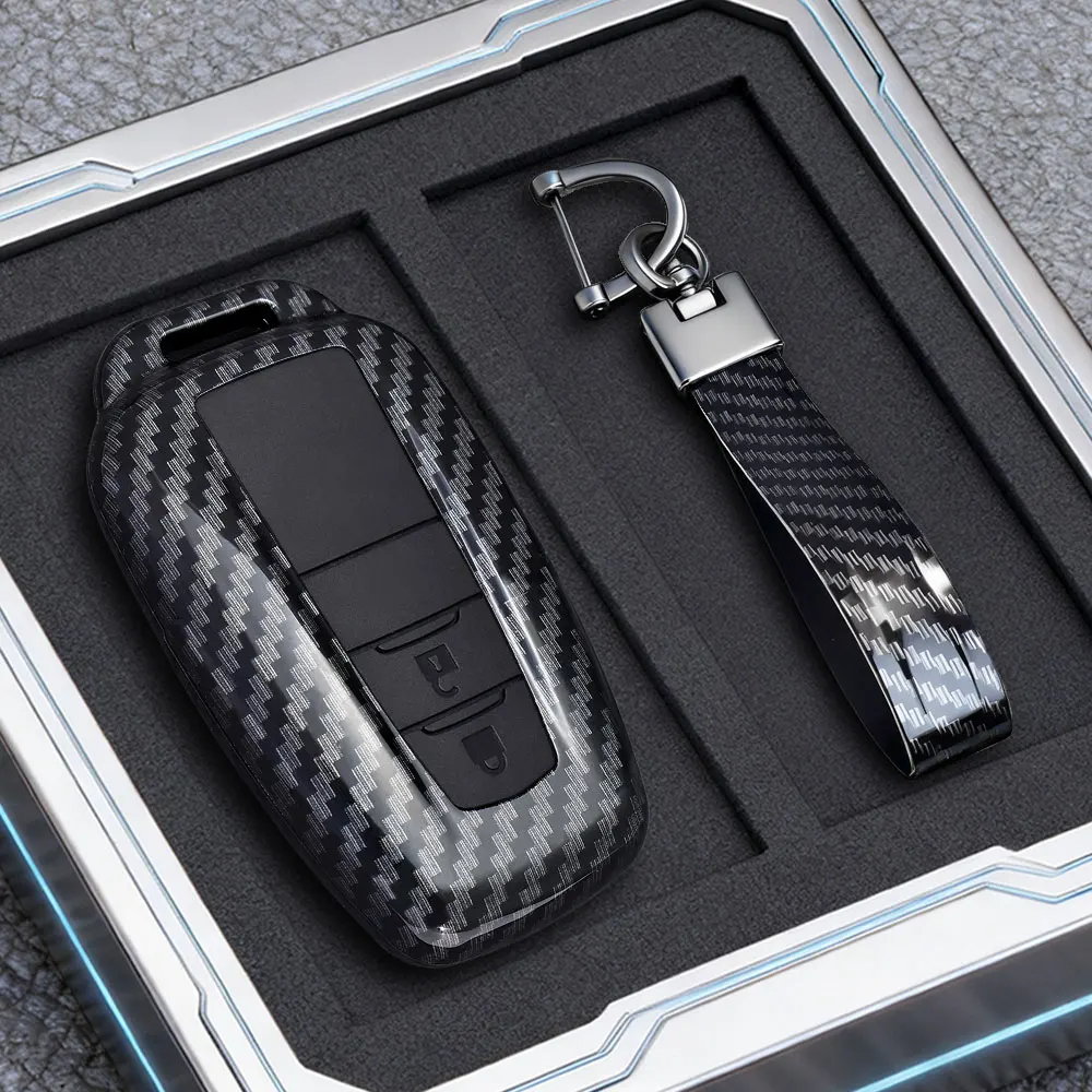 

ABS Carbon Fiber Car Key Case Full Cover Shell For Toyota Prius Camry Corolla CHR C-HR RAV4 Land Cruiser Prado Keychain Accesso