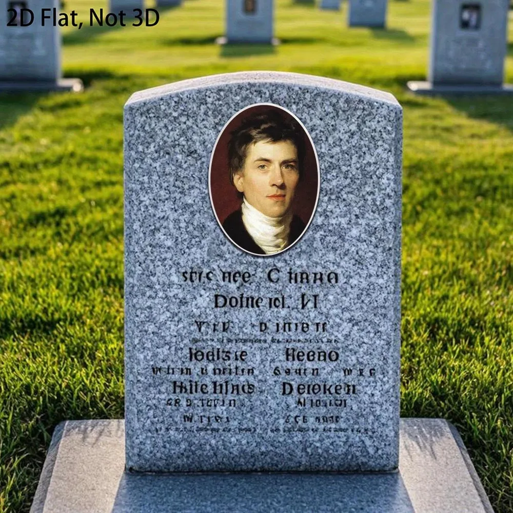 2D Flat Not 3D 1pc Custom Photo Memorial Headstone Tile Personalized Remembrance Gift for Holidays Memorial Day Decorations
