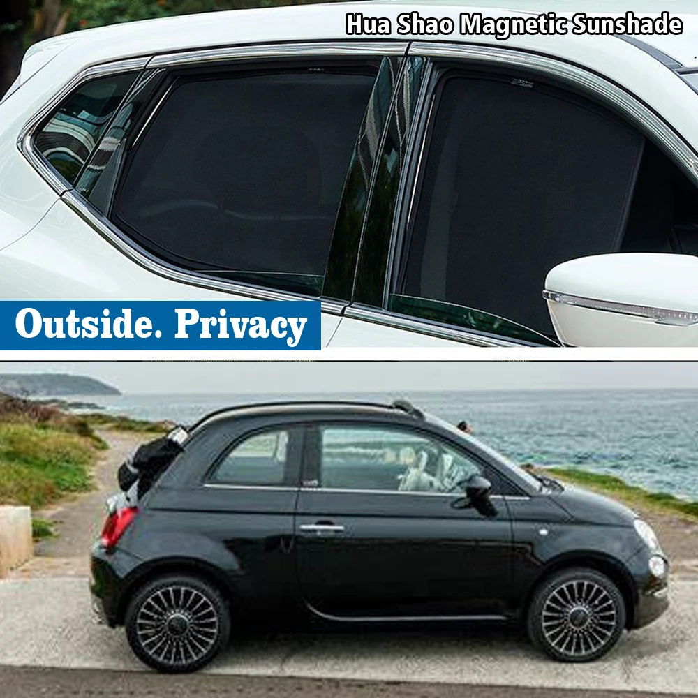 Magnetic Car Sunshade Shield Windshield Frame Curtain Sun Shade Auto Accessories for Fiat 500 500c 500e 2007 - 2024 2008 2009