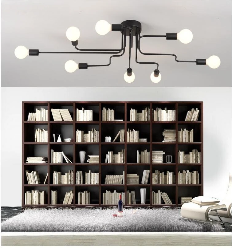 Retro Industrial Style Modern LED Ceiling Chandeliers Lighting Living Room Bedroom  Home Lighting Decoration Fixtures