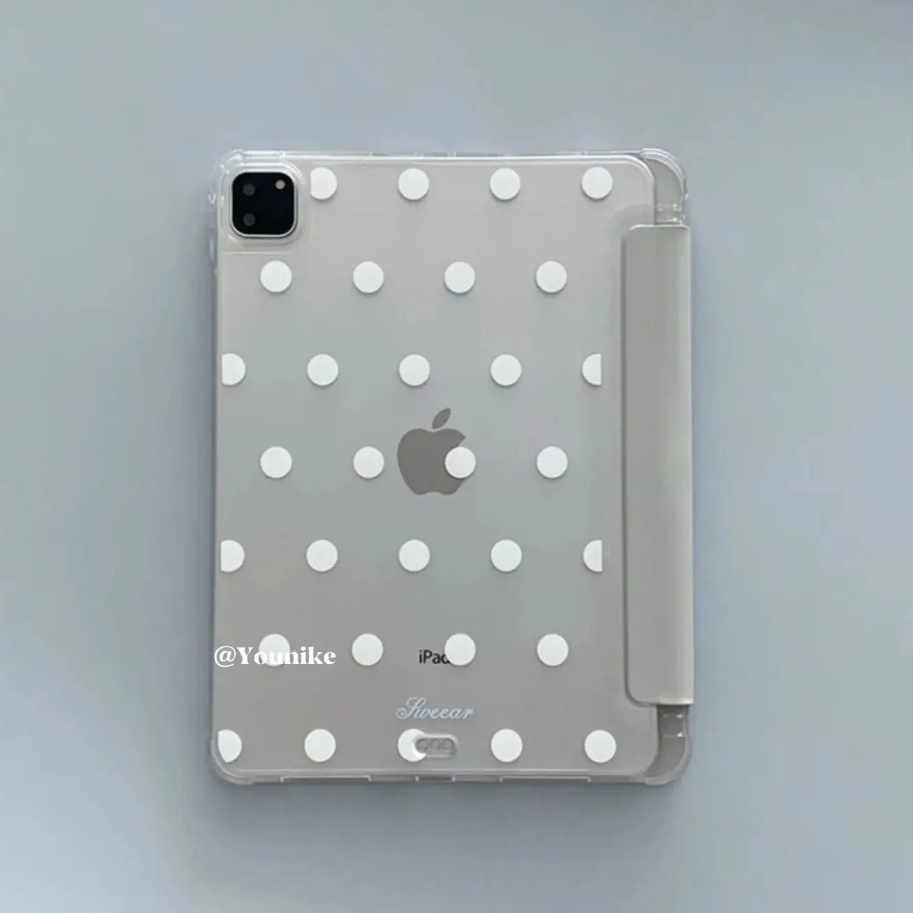 

Korean Ins Vintage Polka Dot Photo Frame Design For iPad Case iPad 10 Air 6 5 4 & 10.9" 11" 10.2" Y-Fold Cover with Pencil Slot