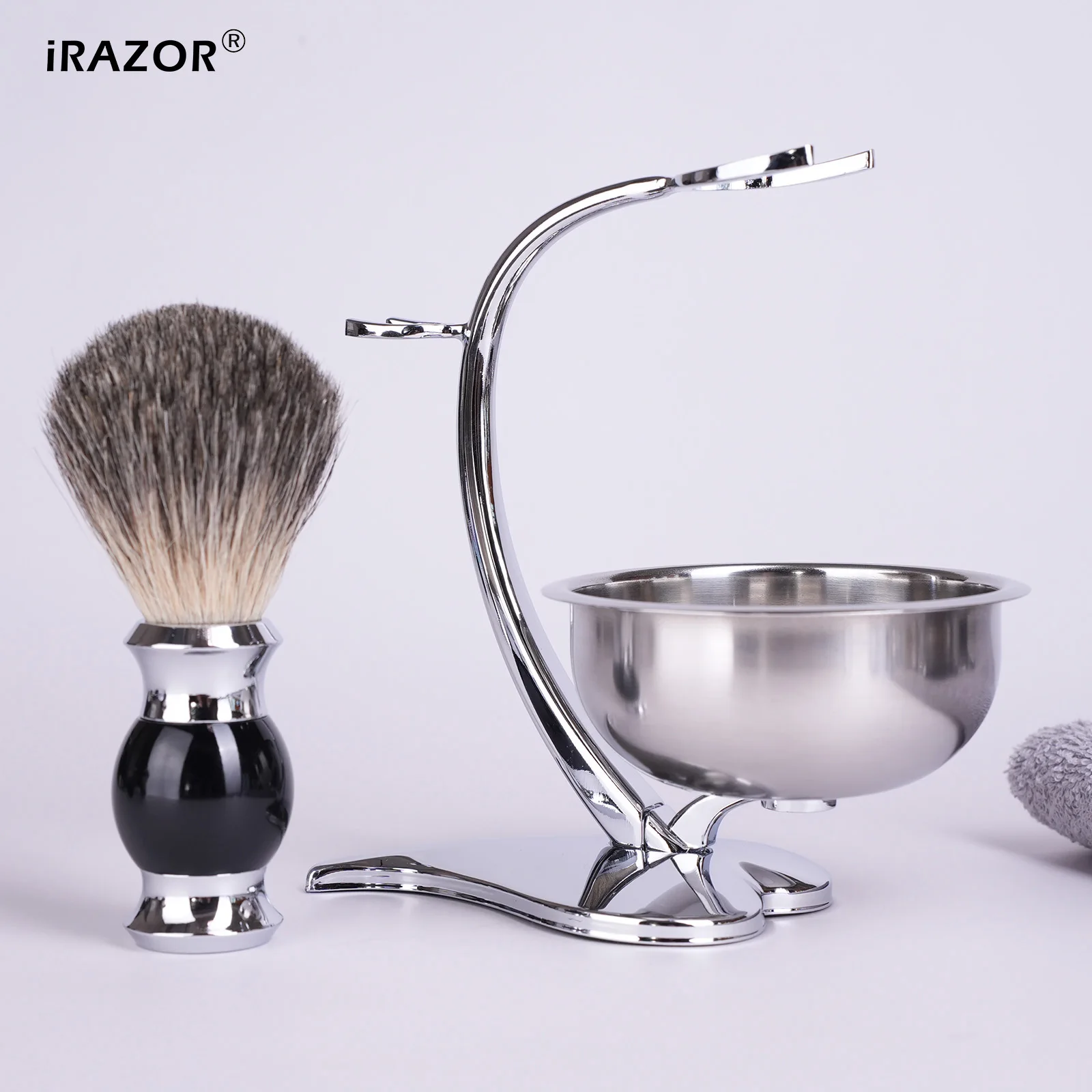 iRAZOR Shaving Set,Shaving Stand & Soap Bowl & Brush,Deluxe Safety Mens Razor Kit for Boyfriend Father Dad Husband Holiday Gift
