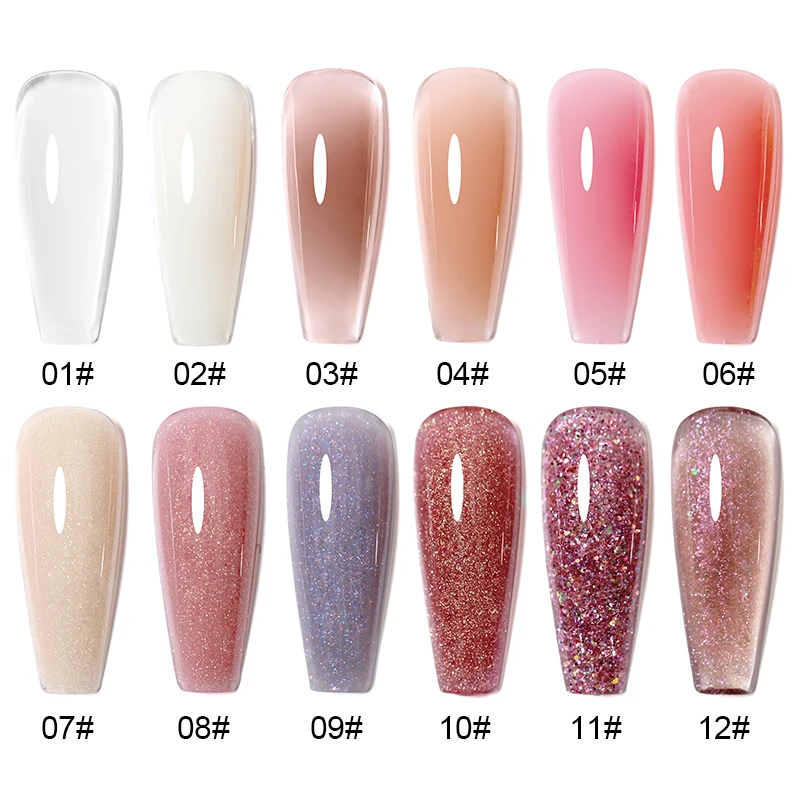 Als 30Ml Gelei Poly Nail Gel Semi-Permanente Acryl Vloeibare Nail Art Hybride Vernissen 1Oz Glitter Verlenggel