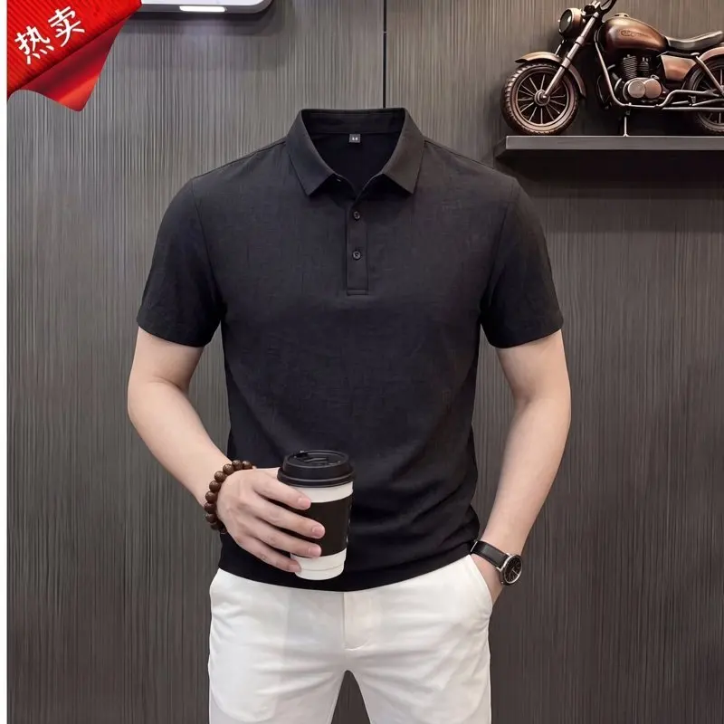 Summer Men's Fashion Casual Short-Sleeved T-Shirt Versatile Top- Polo Shirt