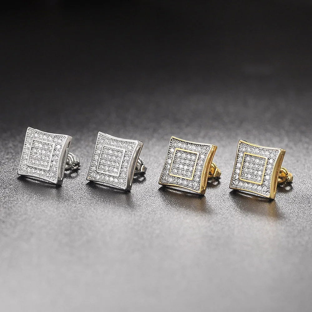 2024 New Girls Light Luxury Trendy Stainless Steel popular Shiny Zircon Cross Earbone Clip Women Fashion Ear Studs Jewelry Gift