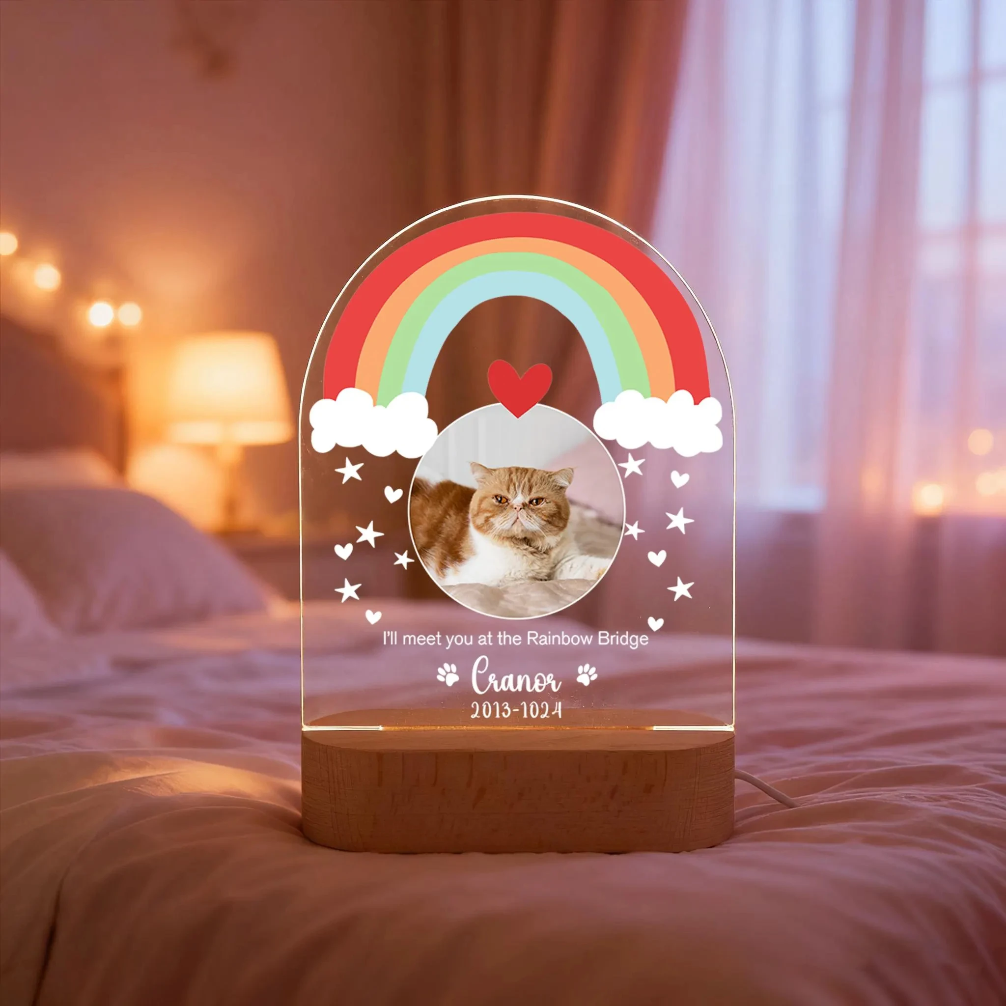 إطار مخصص متعدد الصور لمحبي الكلاب هدية مثالية لتحقيق ذكريات كلبك لتزيين غرفة إطار صور أكريليك مضاء بإضاءة LED #3