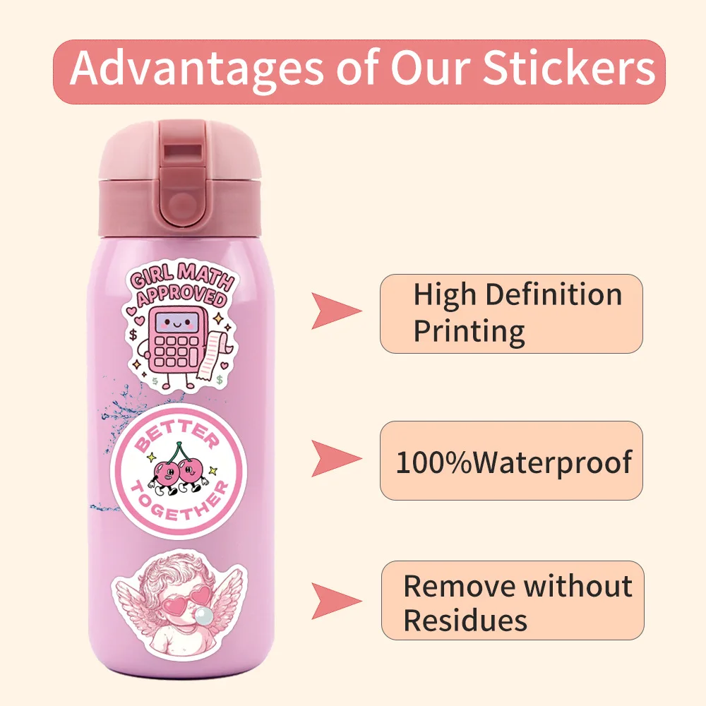 55 個ピンクミーム落書きステッカー漫画面白い創造的な個性装飾スクーターオートバイヘルメット防水デカールおもちゃ