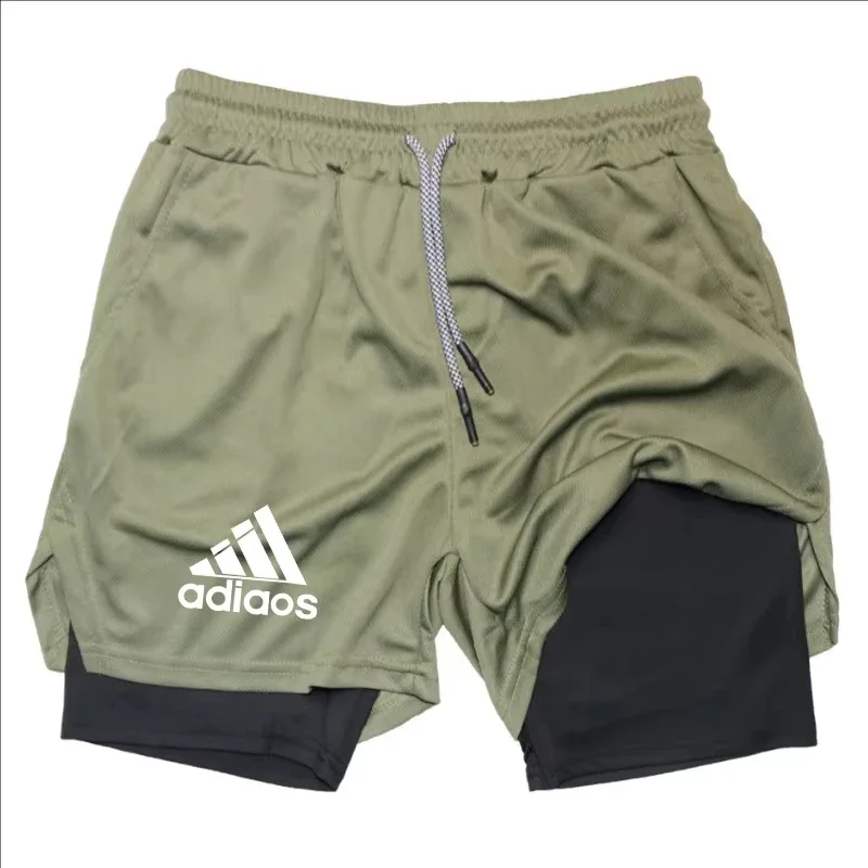 Men Running Shorts 2 in 1 Double-deck Sport Shorts Sportswear Gym Fitness Short Pants Training Jogging Bottom Men's Clothing