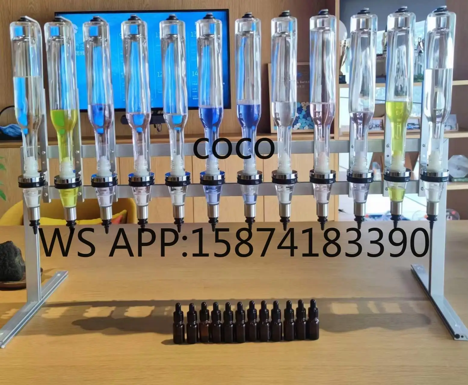 Desktop Wall-Hanging 12 Bottles Perfume Dispenser Filling Machine, Newly Designed 380ML/Bottle, Cheap for Perfume Bar