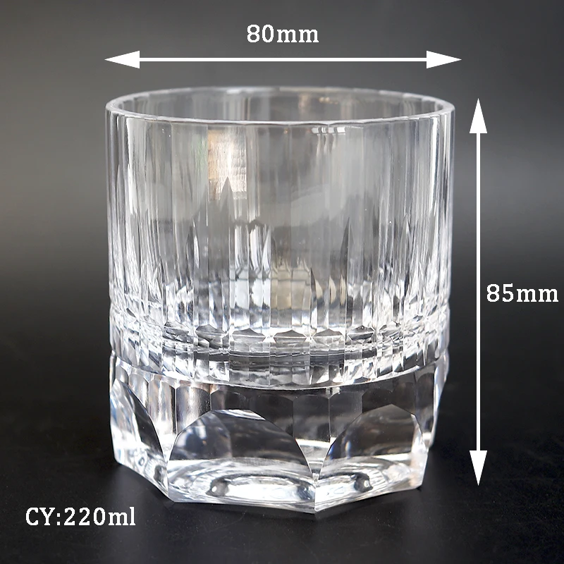 Luxury Hand Cut to Clear Glass 220ml Lead Free Crystal Glass Drinking Glassware for Party Wedding Hotel Use