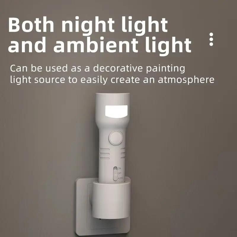 Modern Motion Sensor Smart Night Light LED Rechargeable Plug-in Flashlight Emergency Power Failure Lamp Bedroom Hotel Hallway