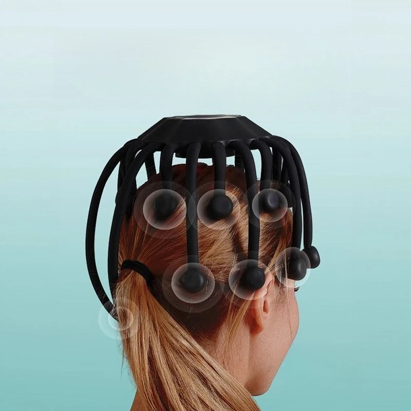 

Big head circumference rechargeable octopus massager automatically dredges meridians, relieves sleep, decompresses and promotes
