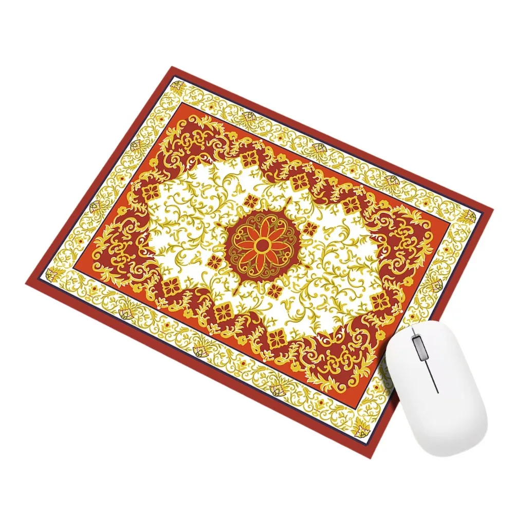Pet Pad Bohemia Persian Mouse Pad with Tassel Rubber Base Gaming Mouse Pads Rectangle Shape Retro Computer Table Mat Office Use
