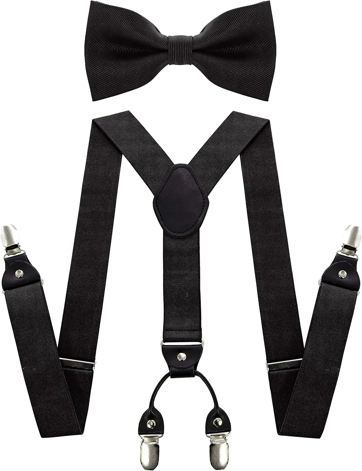 

Solid Color Suspender and Silk Bow Tie Sets for Men