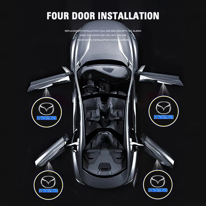 Car HD Projector Door Light Welcome Lamps Accessories For Mazda 2 3 6 5 Atenza CX30 CX90 CX60 CX50 MX30 CX3 CX5 MX5 CX7 Axela CX