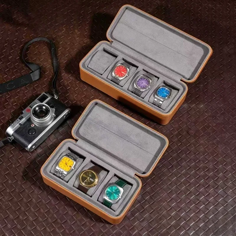 Leather Watch Box Travel Portable Watches Storage Boxes Men's Wrist Watch Organizer Box Luxury Watches Collection Packaging Case