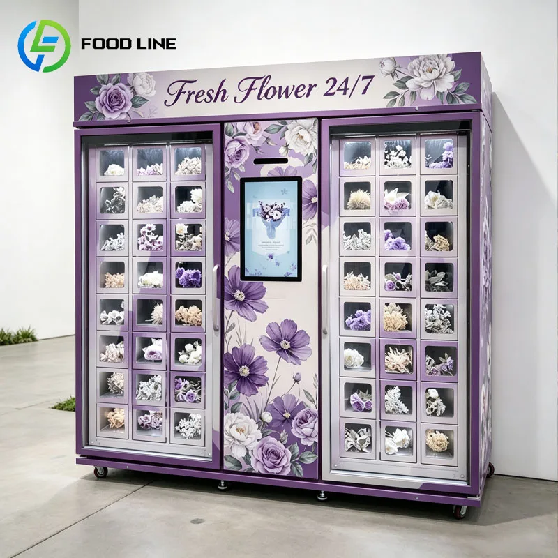 Flower Dispenser Machine Fresh Flowers Bouquet Retail Locker Refrigerated Self Service Floral Customized