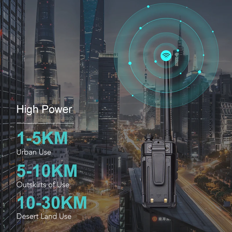 Imagem -04 - Walkie Talkie de Alta Potência Dual Band Rádio de Radioamneto Bidirecional Longo Alcance Transceptor Portátil bf Uv-10r Novo Pcs Baofeng-uv10r