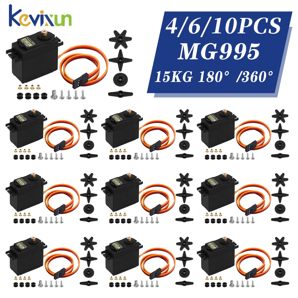 15KG RC Servos Standard Digital MG995 Servo 180/360 Degree All Metal Gear for Arduino UN O JR Car RC Model Helicopter Boat