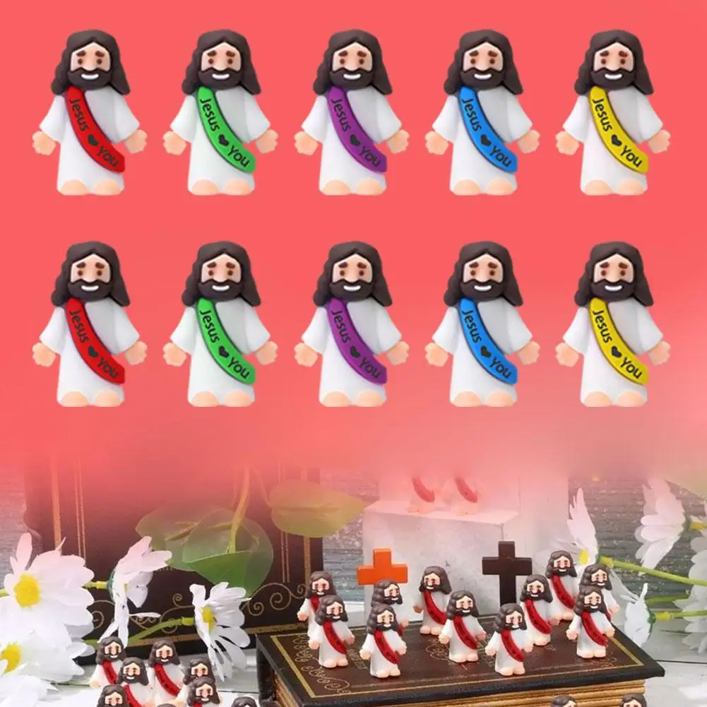 20/30PCS Mini Little Jesus Figures Easter Jesus Loves Party Toys Easter Fillers You Jesus Religious Decors Gifts Egg School R7W8