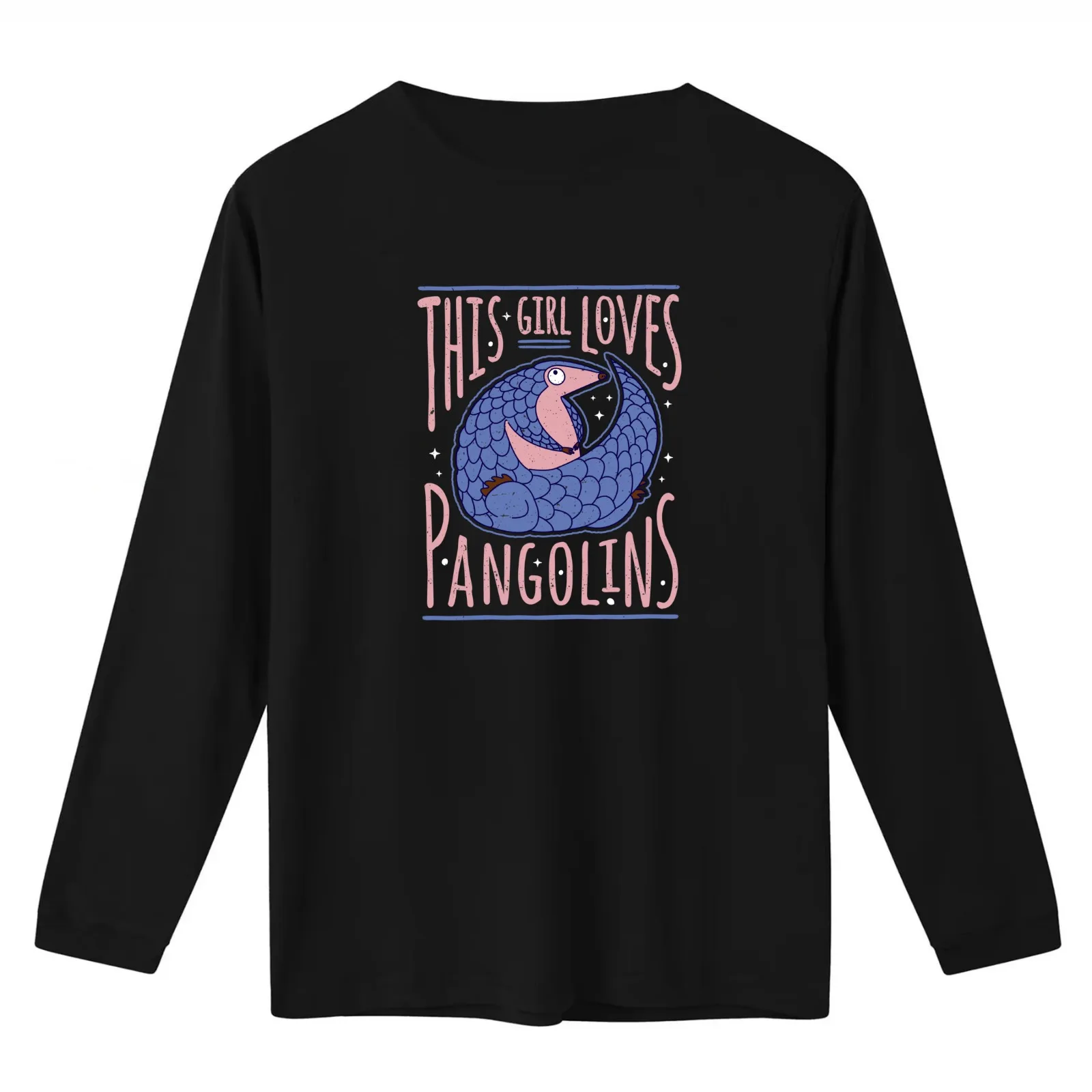 This Girl Loves Pangolins - Pangolin Conservation for Girls T-Shirt Summer Casual Cotton Tee Oversized Streetwear Tops