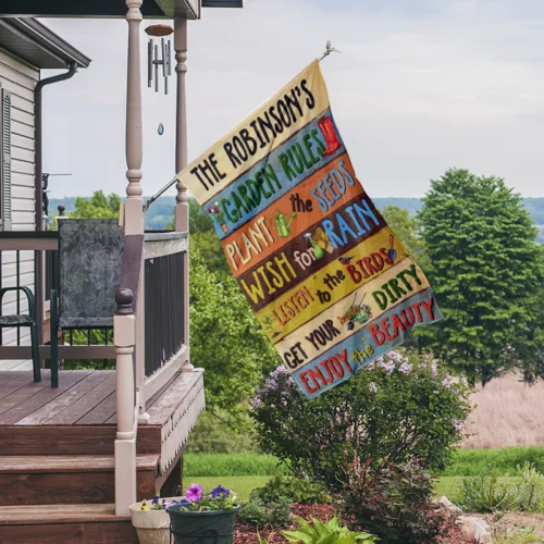 Personalized Gardening Flag, Custom Garden Rules Flag, Gardener Planting Flag VVL YYX EEZ