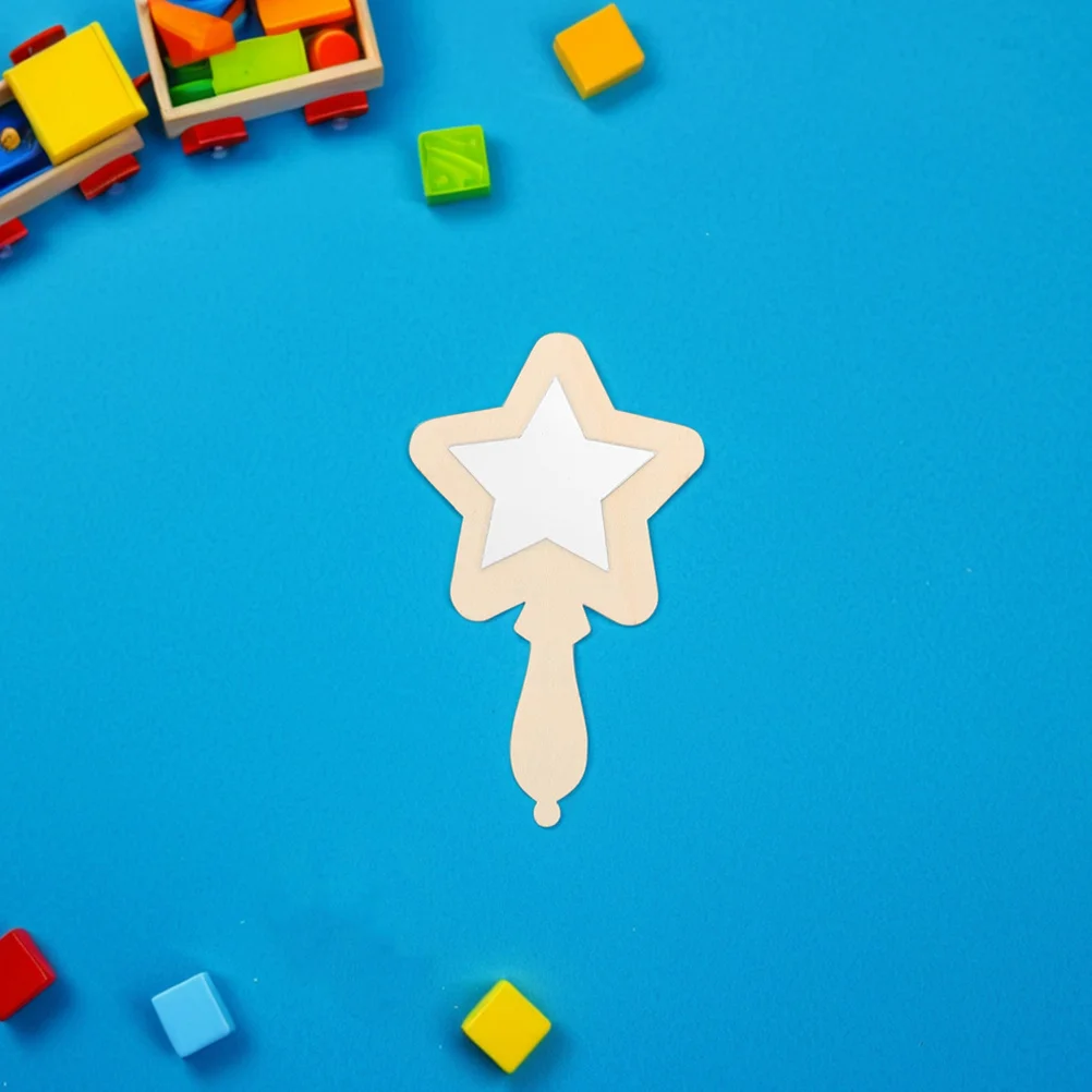 12 قطعة مرايا خشبية صغيرة محمولة للأطفال غير قابلة للكسر، مرآة آمنة للأطفال الصغار، مجموعة أنشطة يدوية من الخشب خفيف الوزن #2