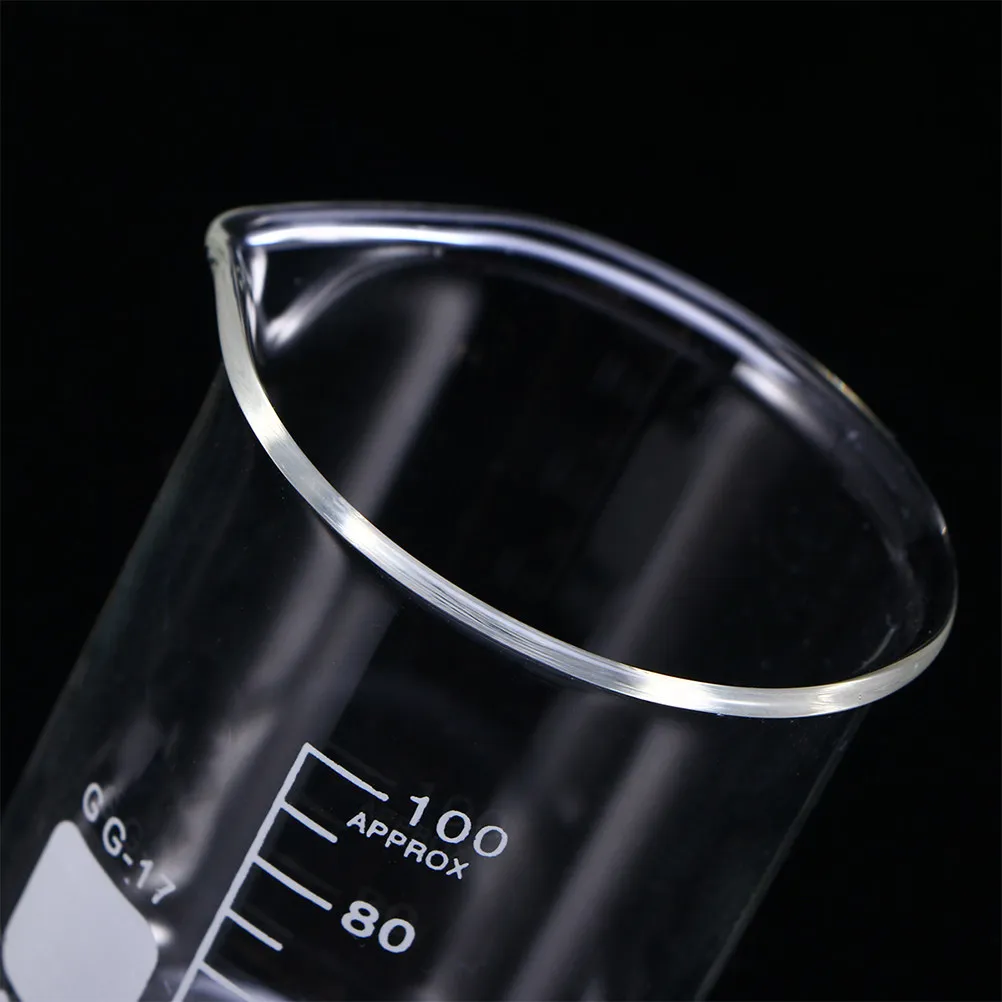 100Ml Transparent Glass Beaker Cup Graduated Measuring Vessel for Science Lab Baking Household Cooking Storage Wide Mouth Design