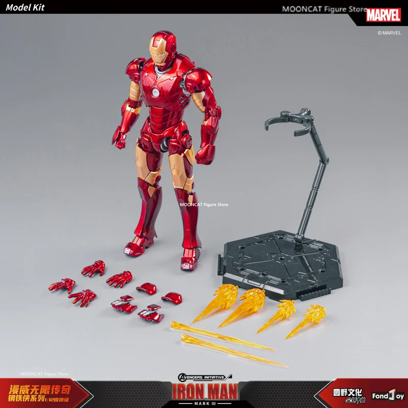 Fondjoy Homem De Ferro MK3 Modelo Montado, Original Marvel Legends Splicing Figure, Coleção Estatueta Ação, Presente Toy, 1:12
