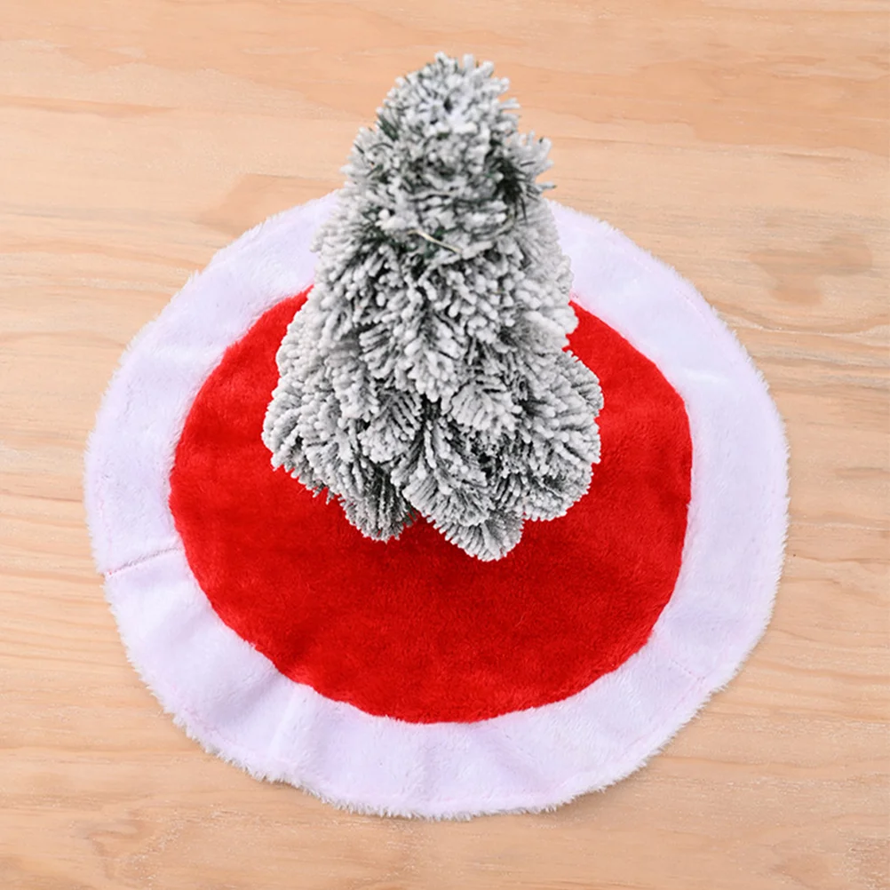 Mini Christmas Tree Pad Round Rug Skirt for Accessories under Plush Fluffy Area Rugs