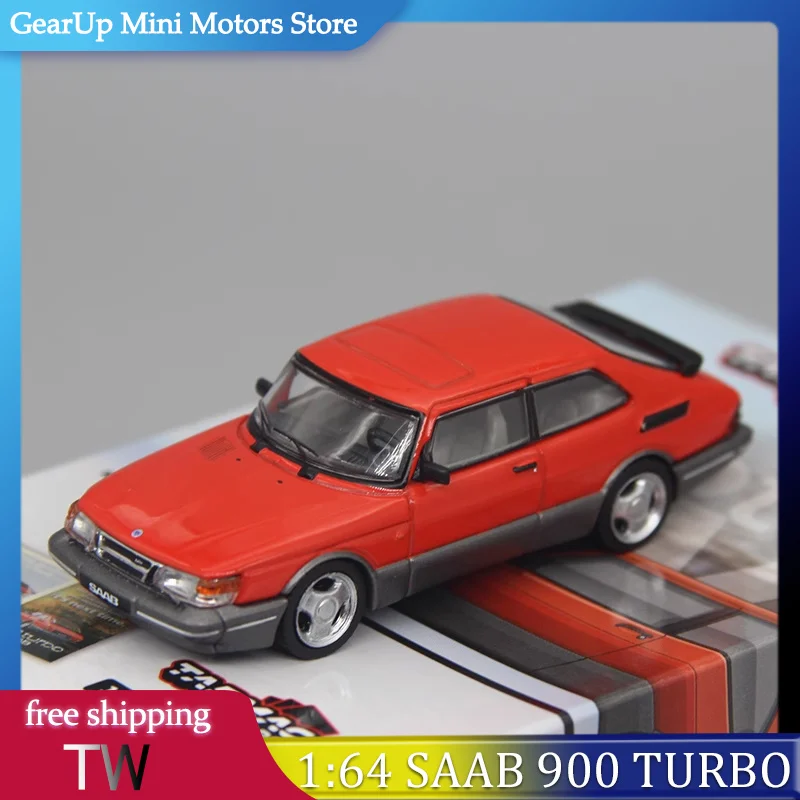 

TW 1:64 Saab 900 Turbo Alloy Diecast Model in Striking Red - Swedish Classic in Box Tarmac Works Car Model for Collection Toy