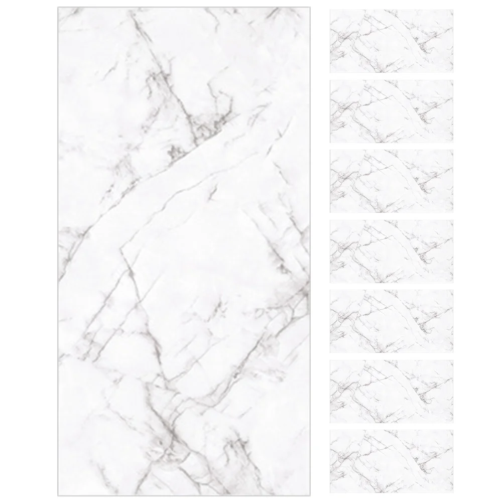 

8Pcs Marble Tile Sticker Self Adhesive Waterproof Peel Stick Tile Decal for Kitchen Bathroom Living Room Wall Decoration
