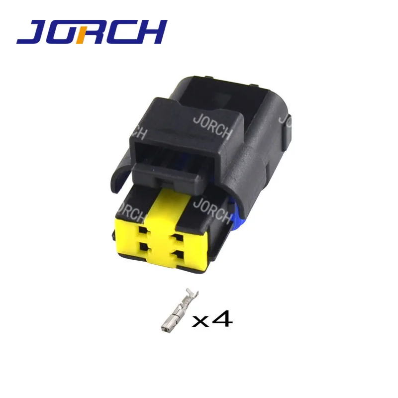5 مجموعات من مقابس موصل السيارة النسائية ، 4 سنون ، مقاوم للماء ، لـ FCI SICFHPE04BK Delphi 15369055 #1