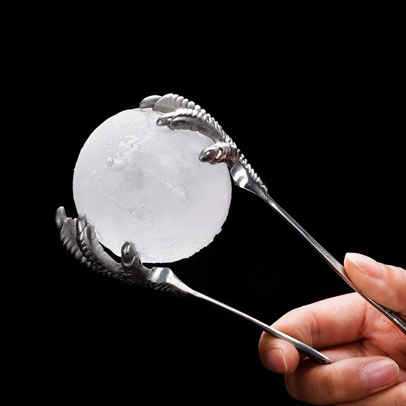 Stainless Steel Eagle Claw Ice Tongs Household Kitchen Tools Ice Ball Clips Ice Cube Tongs Creative Thickened Eagle Claw Tongs