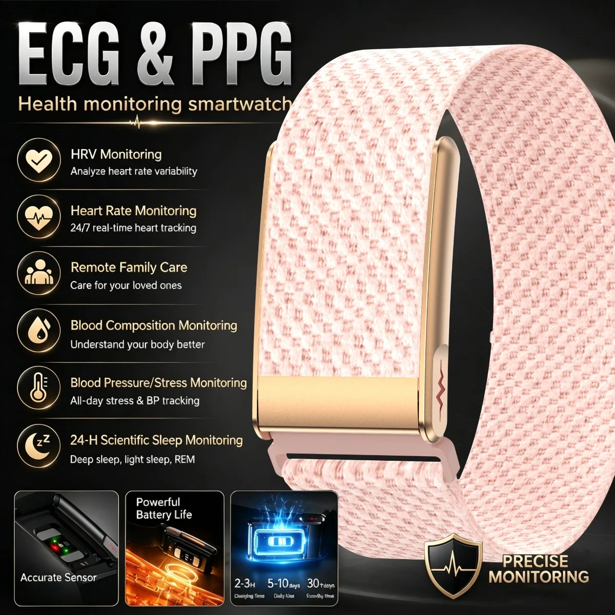 2026 New Health Smart Watch Men:ECG HRV Uric Acid Lipid BMI AI Body Analysis Calories 120+ Multi-exercise Mode Smartwatch Women