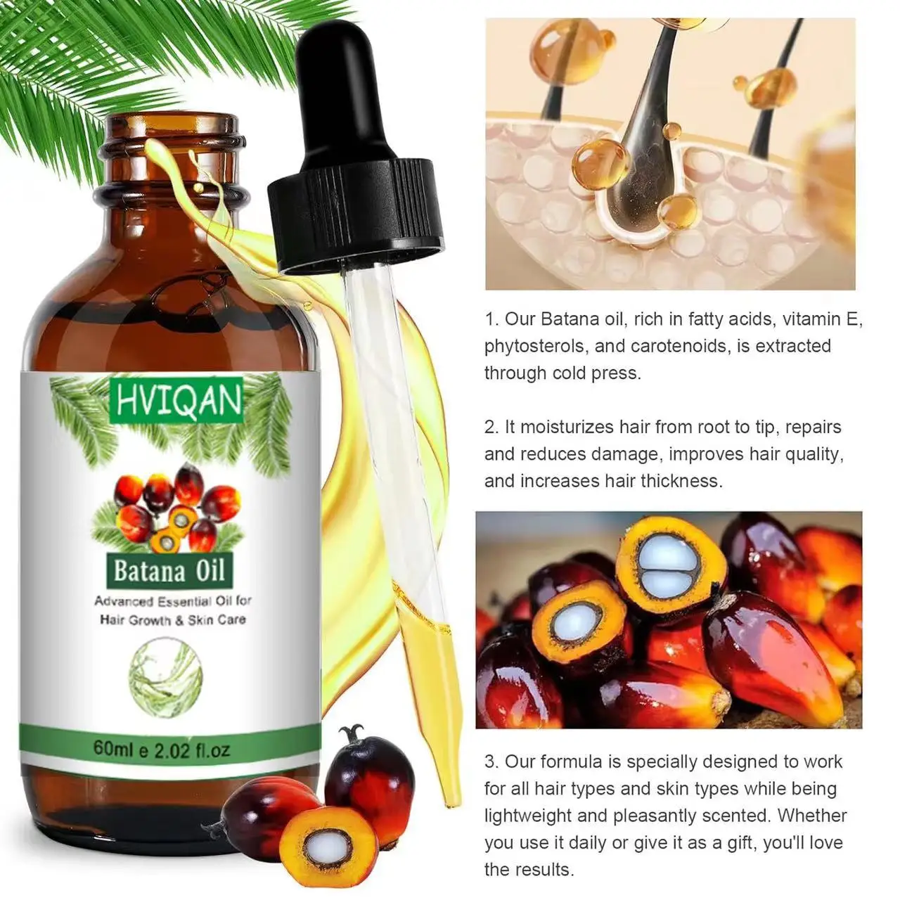 زيت باتانا زيت أساسي متطور لنمو الشعر العناية بالبشرة يحفز نمو الشعر يرطب فروة الرأس Aceite Para El Cabello