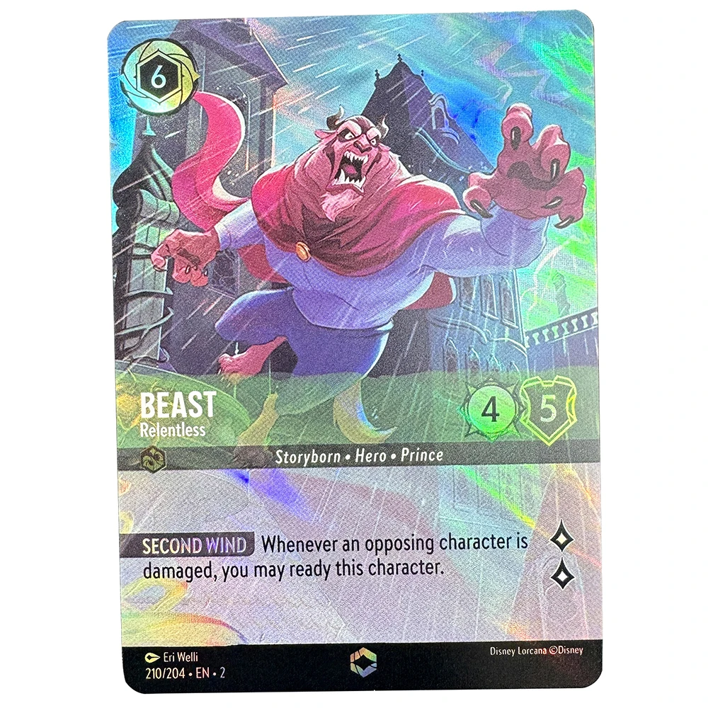 Disney Lorcana Chapter 2 Proxy Card Beast - Relentless Storyborn • Hero • Prince Emerald Enchanted Rise of the Floodborn #210