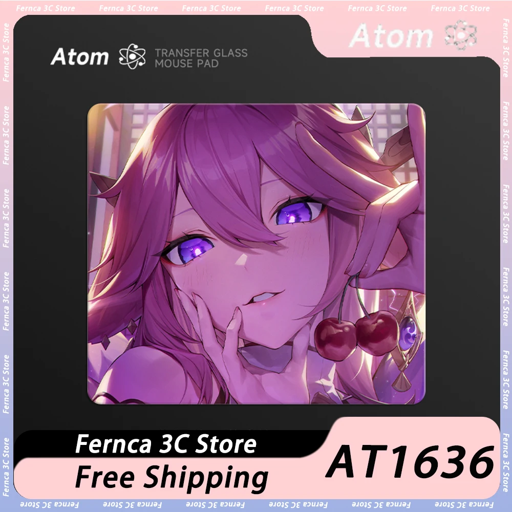 

ATOM AT1636 Photovoltaic Glass Mouse Pad Tempered Upgrade Smooth FPS Anime Esports Game Office Desk Pad Customized Mouse Pad