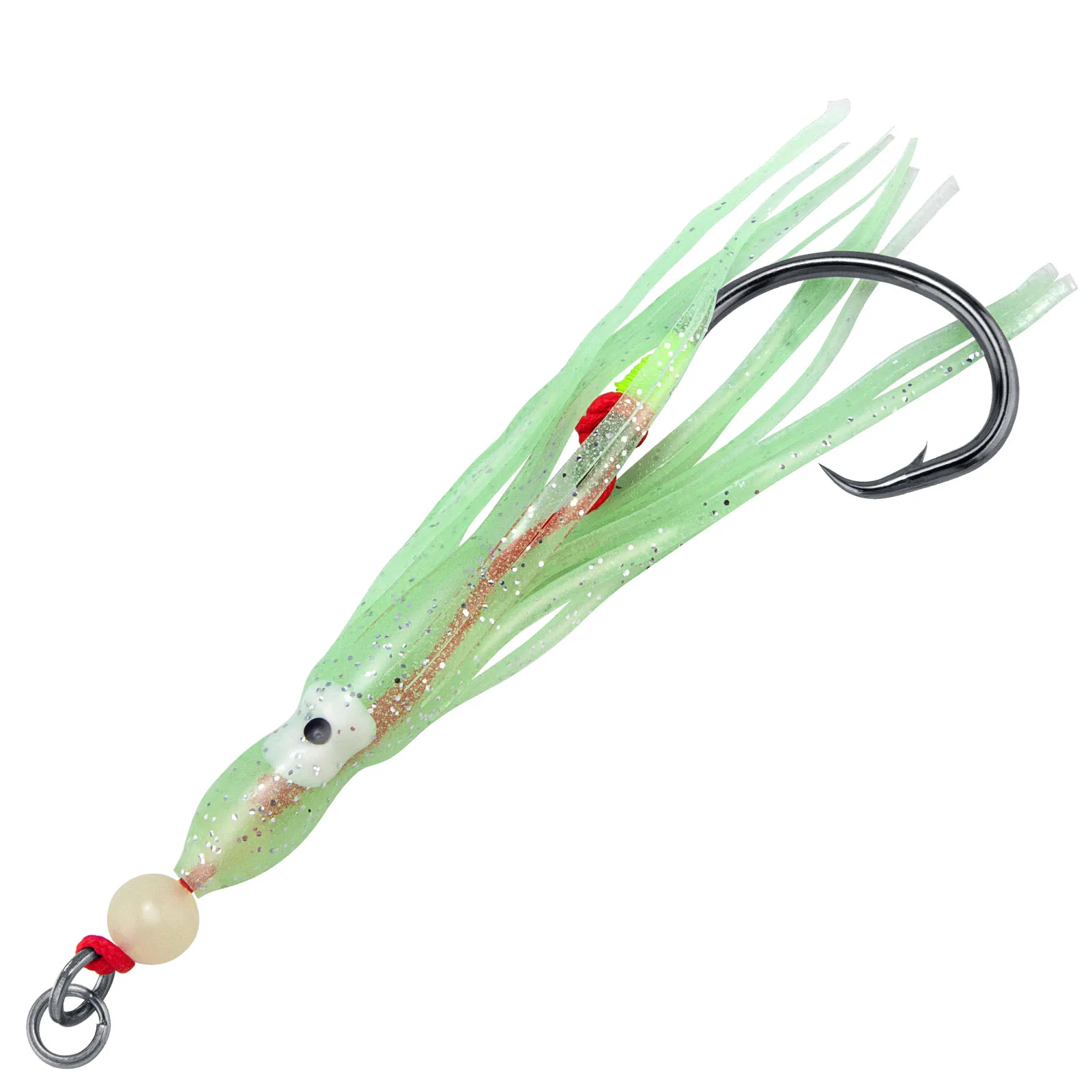 3pcs Octopus Soft Fishing Lure Glow Skirt Squid Bottom Rig 6/0-9/0 Rubber Jigging Lure for Tuna Mackerel Snapper Striper