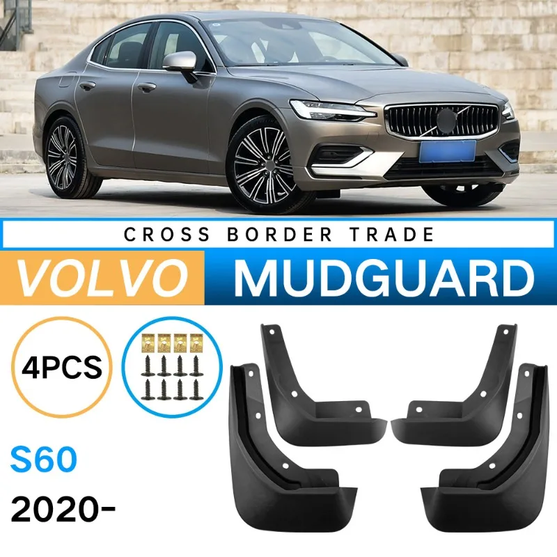 Guardabarros para Volvo S60 2019 2020 2021 2022-2025, Juego de 4 Piezas, Guardafangos Anti-Salpicaduras, Accesorios para Auto