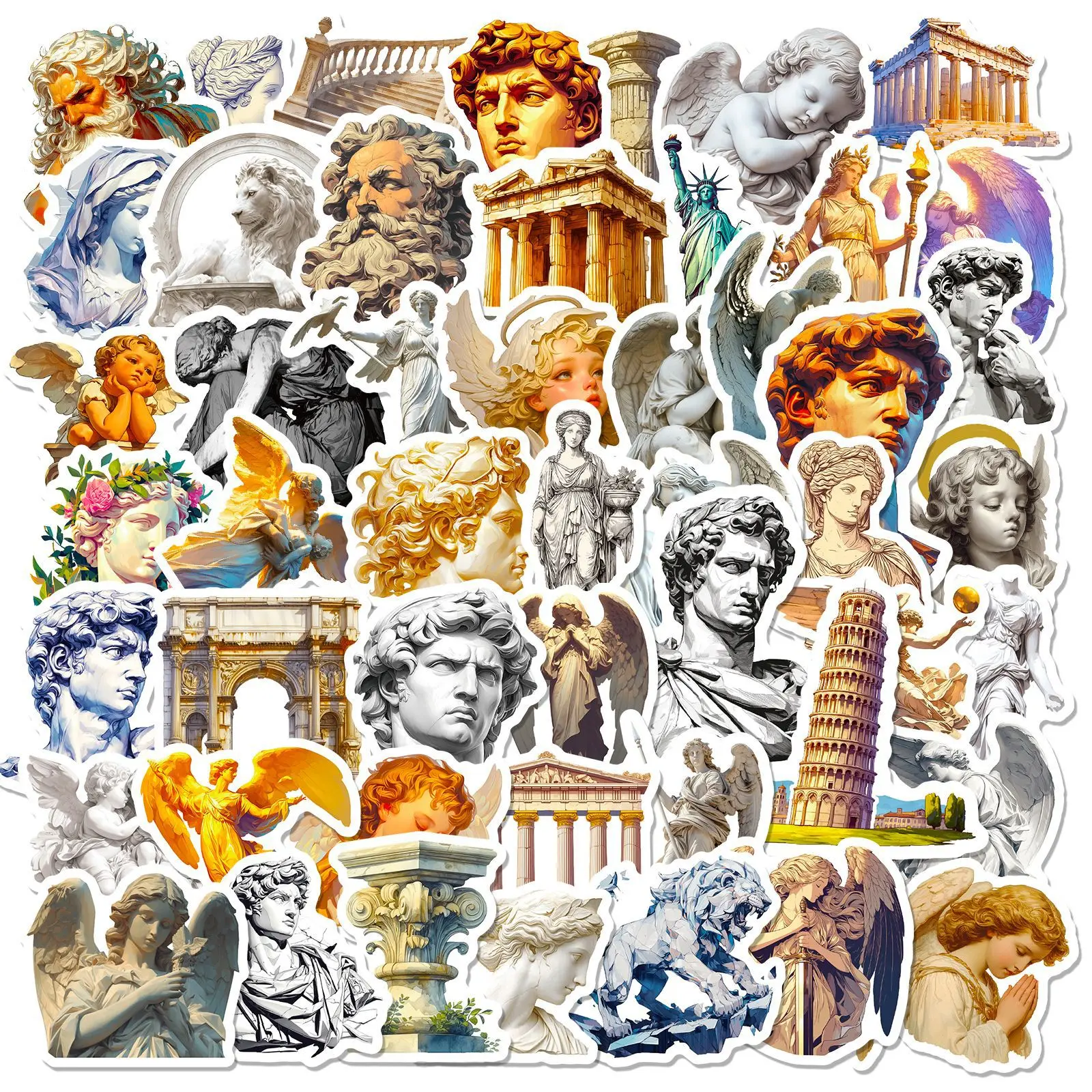 10/30/50PCS Retro Artistic plaster sculpture Sticker European Style Decals Aesthetics DIY Laptop Guitar Bike Scrapbook Graffiti