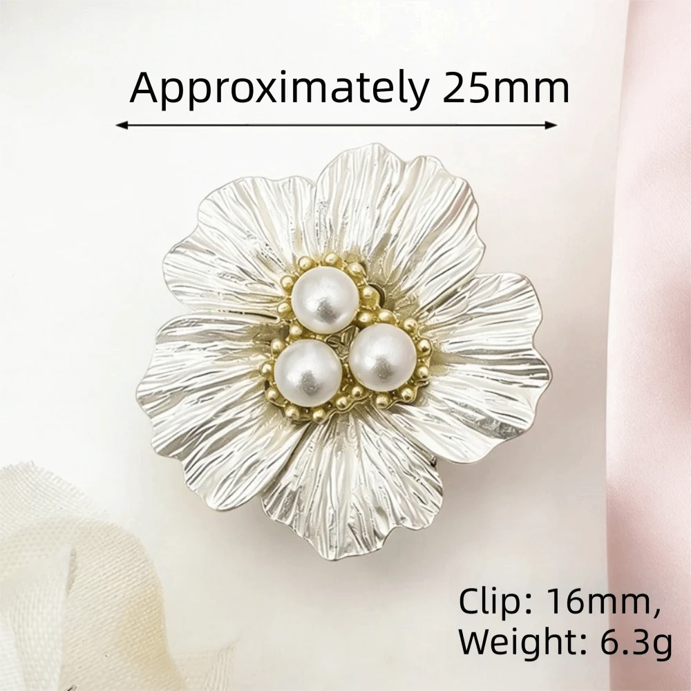 High-quality Floral Rhinestone Collar Buttons No Sew Floral Flower Detachable Decorative Buttons Beaded Pearl Vintage
