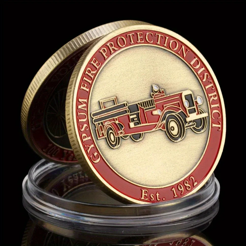 Gypsum Volunteer Fire Department Collectible Copper Plated Souvenir Coin Basso-relievo Replica Challenge Coin Commemorative Coin