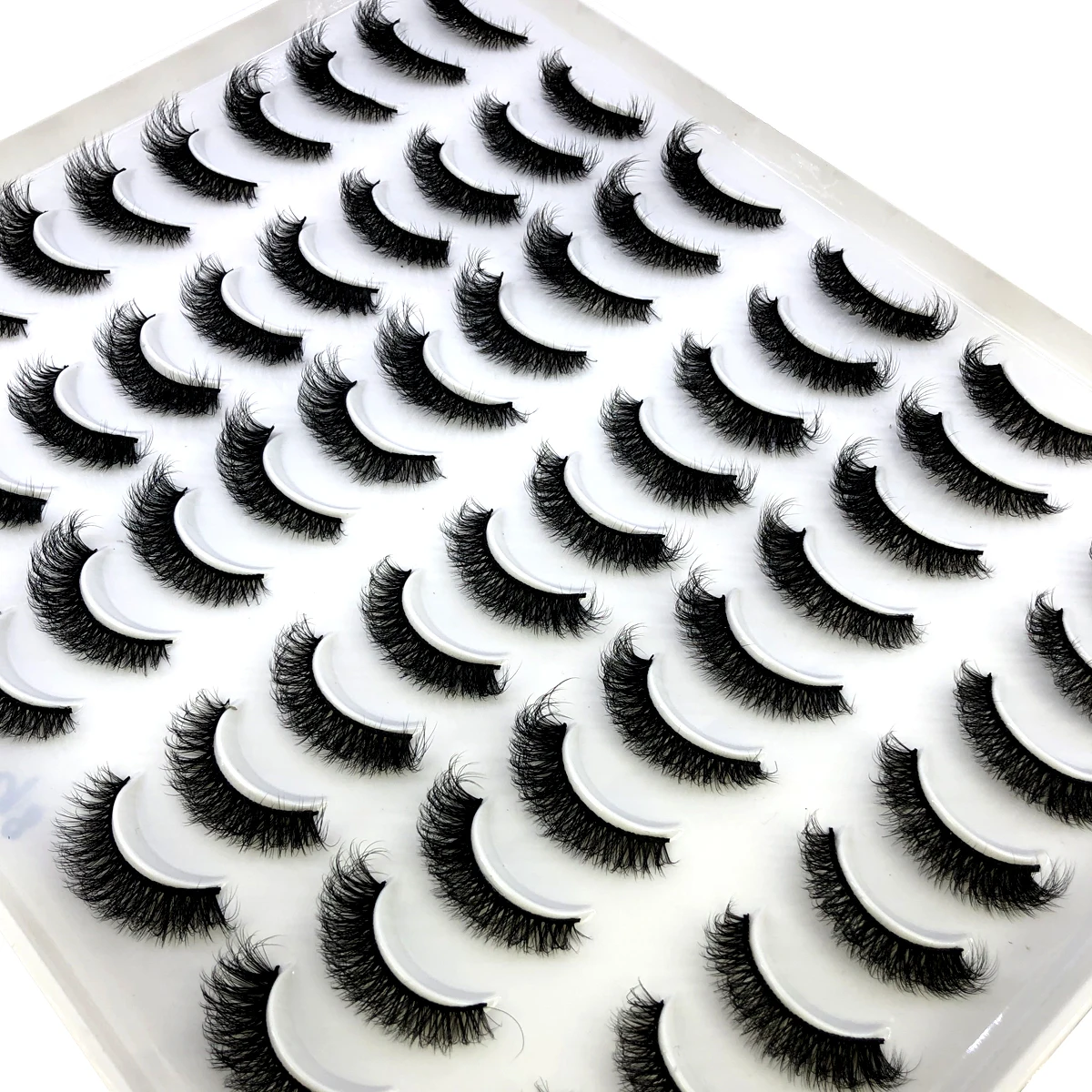 New 30Pairs Handmade 3D Mink Lashes Short Fake Eyelashes Cross Messy Natural Eye Lashes Stage Makeup Soft False Eyelashes Cilios