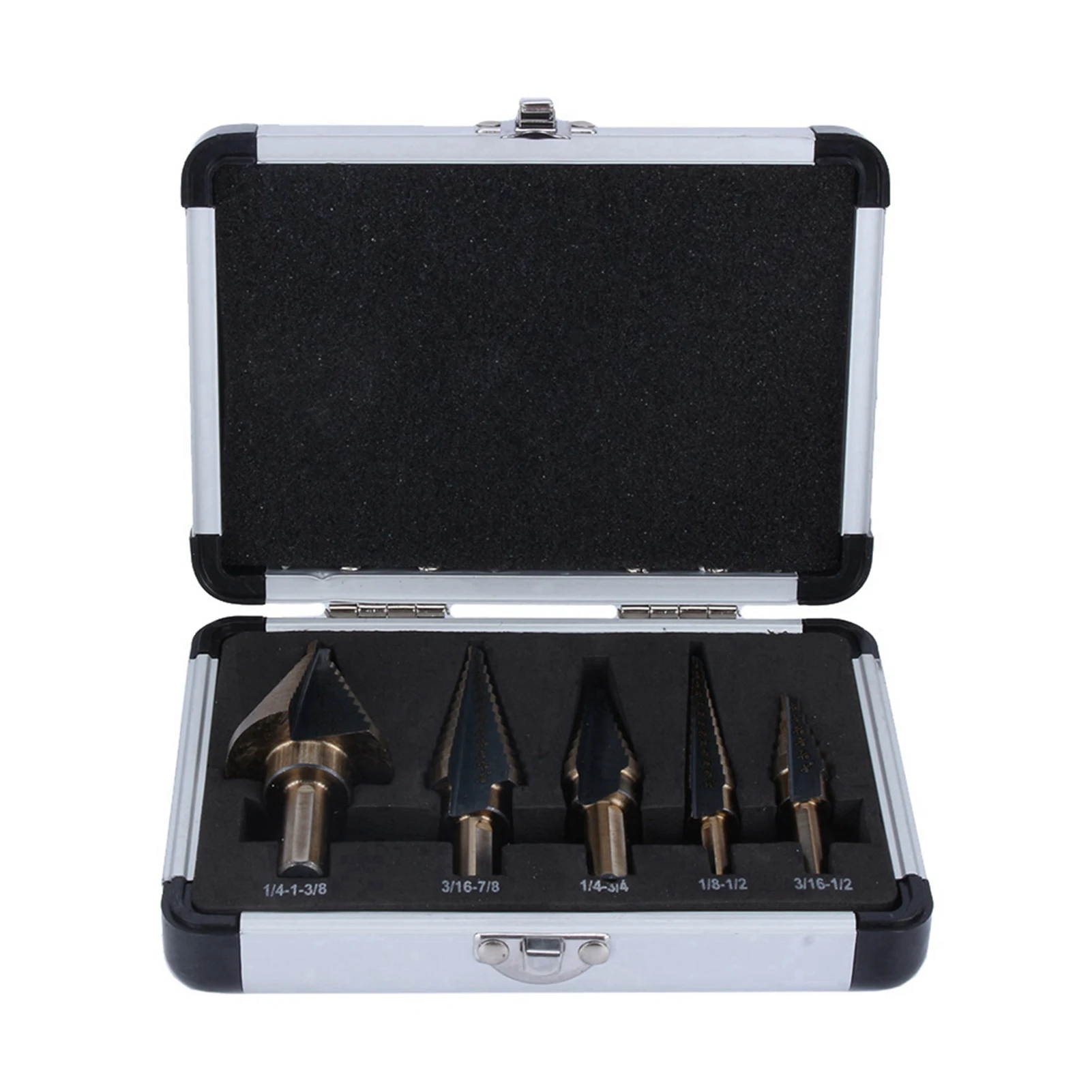 

Large Cobalt HSS Step Ti Cone Drill Hole Cutter Bit Set Tool Case Step Drill HSS Steel Step Drill Bit Hardware Hand Tools