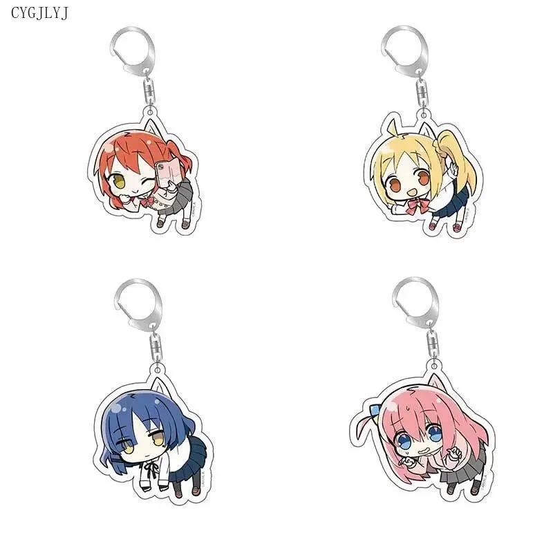 20pcs Anime Bocchi the Rock Keychain Cartoon Figures Gotou Hitori Ijichi Nijika Yamada Ryo Kita Ikuyo Cosplay Key Chains Gifts