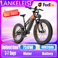 LANKELEISI Electric Bicycle 750W Motor 48V20AH Lithium Battery Hydraulic Brake Mountain Electric Bike 26*4.0 Inch Fat Tire Ebike