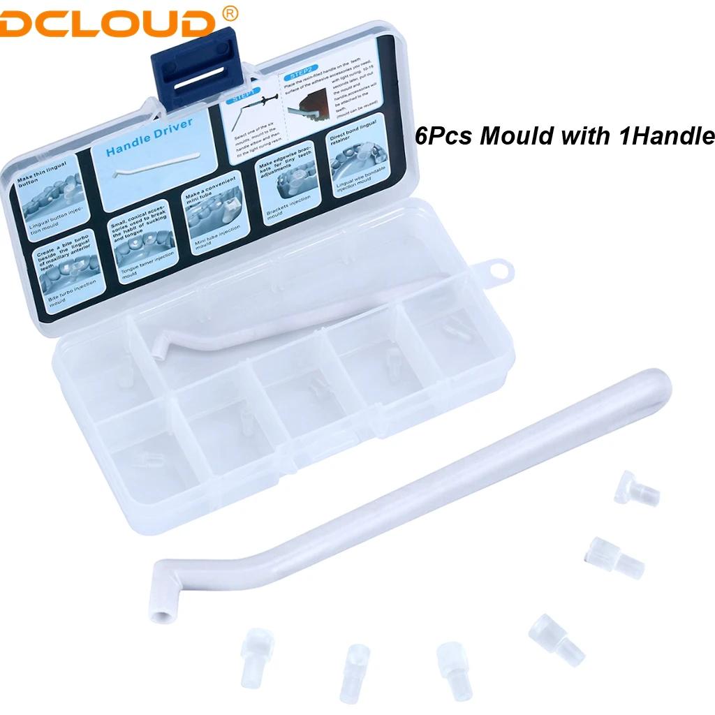 1Set Dental Orthodontic Mould Starter Kit Mini Mold Injection Bracket Suit Ortho Forming Dentist Accessory 6 Silicone 1 Tool